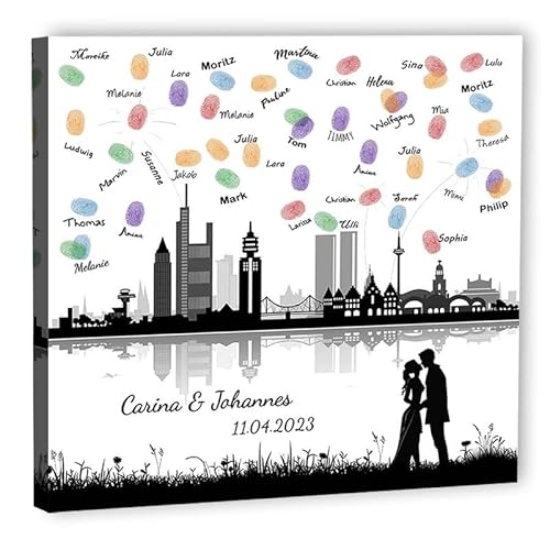 galleryy.net Fingerabdruck-Leinwand Hochzeit Leinwand 40x40 cm - Individuell mit Namen & Datum - INKL. Zubehör-set mit Stempelkissen, Stift und Hochzeitsbuch - Motiv - Skyline Frankfurt galleryy.net Fingerabdruck-Leinwand Hochzeit Leinwand 40x40 cm - Individuell mit Namen & Datum - INKL. Zubehör-set mit Stempelkissen, Stift und Hochzeitsbuch - Motiv - Skyline Frankfurt von galleryy.net