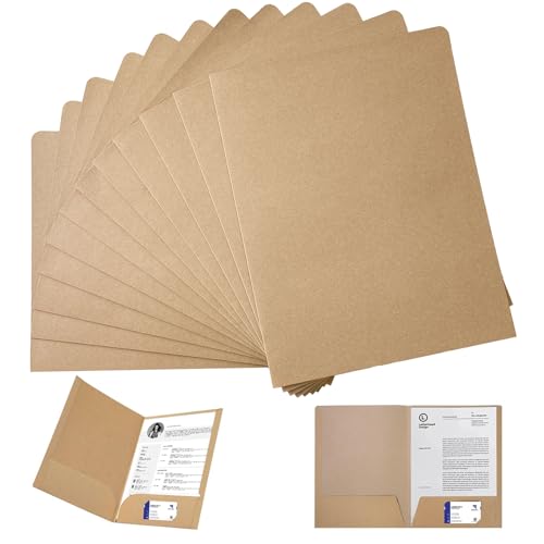 12 Stück Ordner mit Tasche, A4 Kraftpapier Dokumentenmappe, Präsentationsmappe mit Visitenkartenschlitz, für Dateien, Besprechungen, Berichte 12 Stück Ordner mit Tasche, A4 Kraftpapier Dokumentenmappe, Präsentationsmappe mit Visitenkartenschlitz, für Dateien, Besprechungen, Berichte von gaoduanluoluo