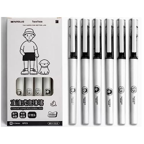 gaozxfdc Stilvoll Minimalistischer Kugelschreiber, schwarze, schnell trocknende Tinte, 0,5-mm-Spitze, austauschbare Mine, geeignet für Büro/Lernen Langlebig von gaozxfdc