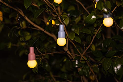 Garden Mile Solar Pastell Lichterkette - 4.7M Warmweiß LED Lichterkette mit 10 Glühbirnen - Wasserdichte Dekorative Solarleuchten für Garten, Zaun, Balkon, Terrasse, Partys, Hochzeiten von garden mile
