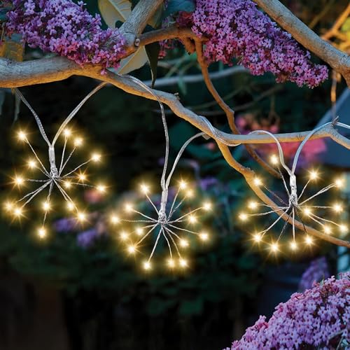 Garden Mile Starburst Solar-Lichterkette für den Außenbereich, Garten, 150 LEDs, 4,7 m, wasserdicht, 10 Stück, Solar-Gartendekorationen für Innen- und Außenbereich, Balkonleuchten für Terrasse von garden mile