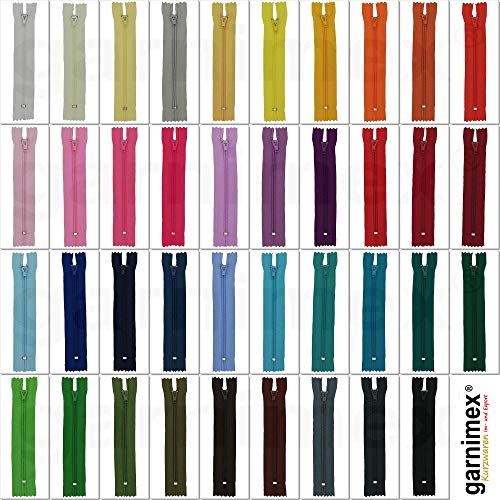 Reißverschlüsse 14 cm sortiert 39 Stück - nicht teilbar - in 39 Farben von garnimex