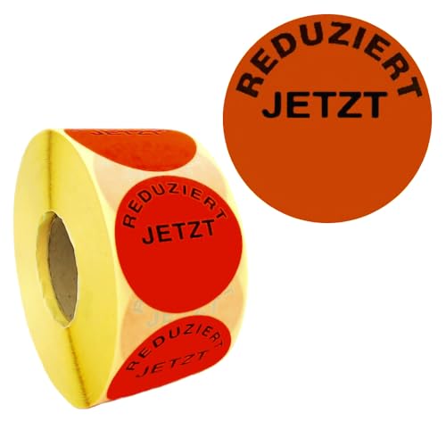 1.000 Aktionsetiketten REDUZIERT JETZT | rund leuchtrot auf Rolle 50 mm, Etiketten permanent selbstklebend 1.000 Aktionsetiketten REDUZIERT JETZT | rund leuchtrot auf Rolle 50 mm, Etiketten permanent selbstklebend von gebar
