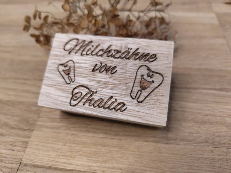 Milchzahndose Personalisiert Truhe Box Aus Holz Mit Wunschgravur Individuelles Geschenk Geschenkidee von gedrucktundgelasert0