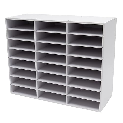 gegeweeret A4 Büro Organizer mit 24 Fächern | Stapelbare Querformat-Dokumentenablage 100x30x61cm | Großes Ablagesystem für Papier & Ordner (Weiß) ﻿ von gegeweeret