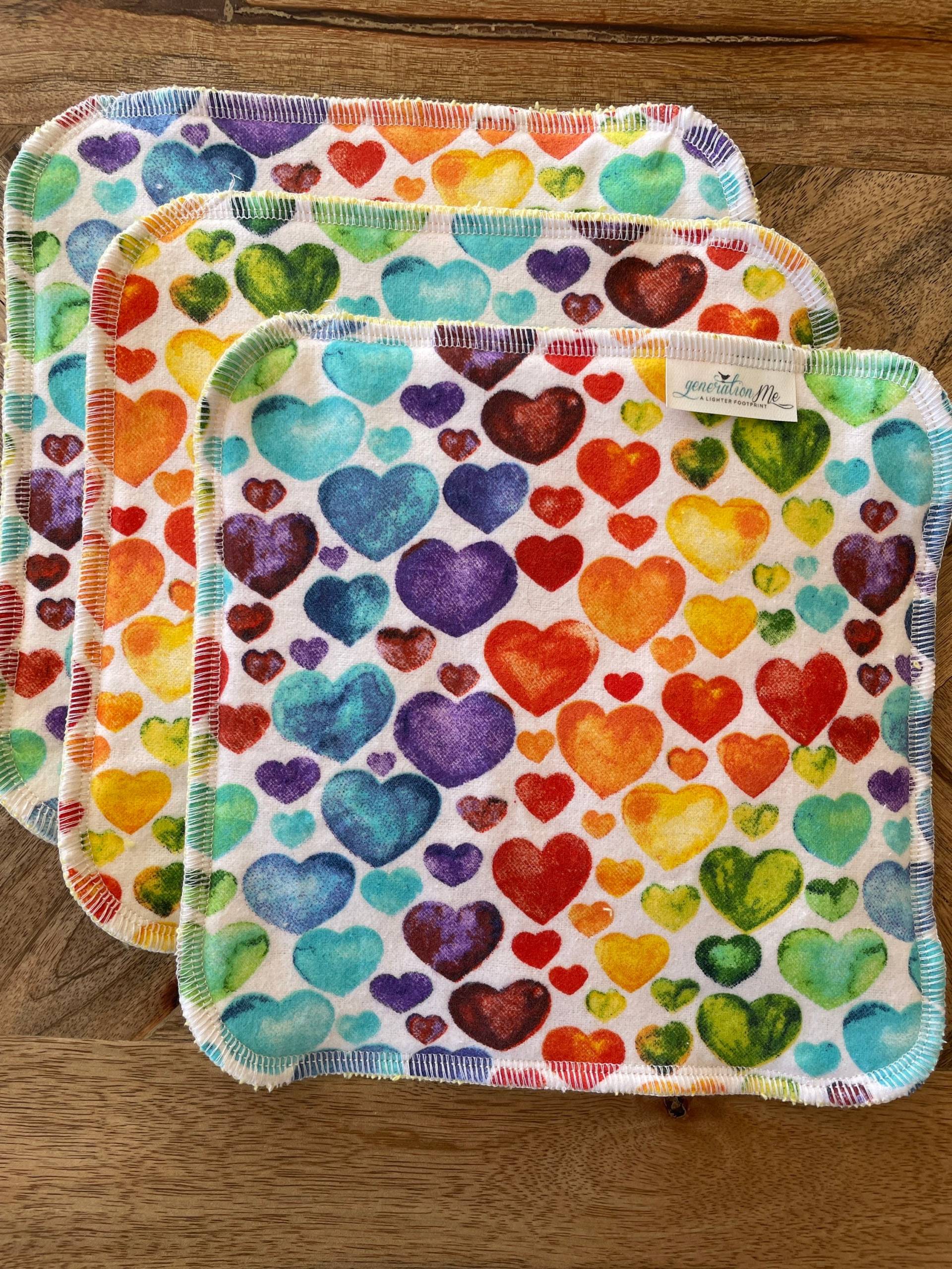Regenbogen-Herzen Waschlappen, Valentinstag, Küche Oder Bad Baby-Waschlappen, Babypartygeschenk, Regenbogen-Baby Regenbogen-Herzen Waschlappen, Valentinstag, Küche Oder Bad Baby-Waschlappen, Babypartygeschenk, Regenbogen-Baby von generationMe