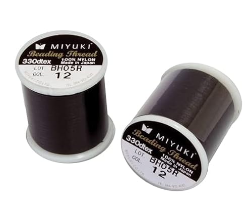 1 STK Miyuki Perlen Nylon vorgewacheter Faden, schwarz (Col.12), ca. 0,20 mm / 50 m - Größe B (Miyuki Beading Nylon pre-Waxed Thread, Black (col.12), Approx 0.20 mm / 50 m - Size B) von generic
