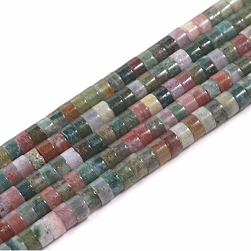 1 Strang Heishi-Perlen aus natürlichem Edelstein – 4 x 2 mm, lose, flache, runde, ungefärbte Zylinder-Abstandssteine für die Herstellung von Armbändern, Ohrringen und Schmuck – Indischer Achat von generic