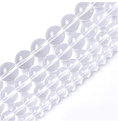1 Strang natürlicher, klarer Kristall, weißer Quarz, Heilstein, 8 mm, runde, lose Perlen, Edelstein-Abstandshalter (44–47 Stück) für die Schmuckherstellung, GE1-8 von generic