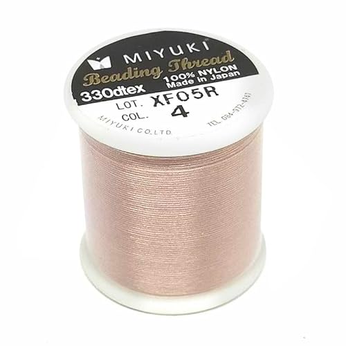 1 stk Nylon-Vorwachfaden, Blush Rose (Col.4), ca. 0,20 mm / 50 m - Größe B (beading nylon pre-waxed thread, blush rose (col.4), approx 0.20 mm / 50 m - size B) von generic