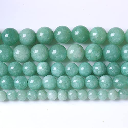 10 mm, 36 Stück natürliche grüne burmesische Jadeperlen zur Schmuckherstellung, runde, lose Abstandshalter, Kristallperlen, DIY-Armband, Halskettenzubehör (burmesische Jade, 10 mm) von generic