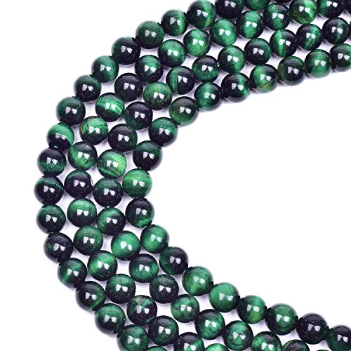 10 mm, 38 Stück, AAA, grüner Tigerauge, lose, natürliche Steinperlen, glatte Perlen, Lieferant von Edelsteinen für die Herstellung von Schmuck, Halsketten und Armbändern, 15,5 Zoll von generic