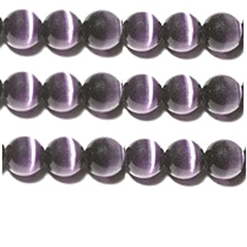 10 mm, 8 mm und 6 mm Katzenaugen-Perlenstränge, Glasfaser der Güteklasse A, 32 Farben zur Auswahl (10 mm, Dunkelviolett) von generic
