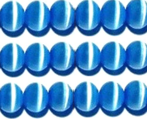 10 mm, 8 mm und 6 mm Katzenaugen-Perlenstränge, Glasfaser der Güteklasse A, 32 Farben zur Auswahl (alle 3 Größen – 10 mm, 8 mm, 6 mm, Blau) von generic