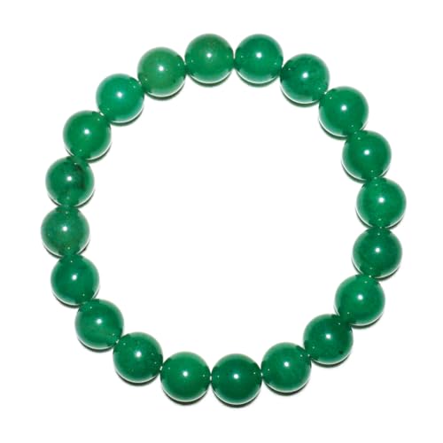 10 mm grünes Aventurin-Armband – Herzchakra, Glücks-/Wohlstandsstein, handgefertigt für Fülle, passend für Handgelenke mit 17,8–20,3 cm Umfang, inklusive Perlenset von generic