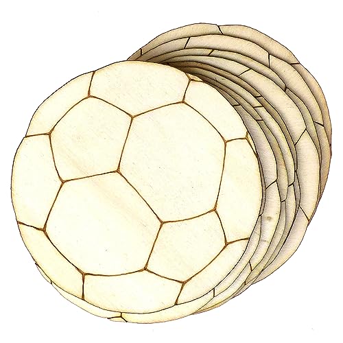 10 x Fußball-Bastelformen aus 3 mm Sperrholz (10 x 10 cm, ohne Loch) von generic