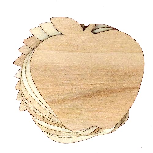 10 x Holz-Apfel mit Blattform, 3 mm Sperrschicht (10 x 10 cm, ohne Loch) von generic