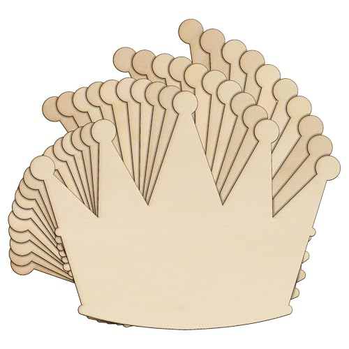 10 x Holzprinzenkrone, Bastelform, 3 mm lagig, Kostümhut, Weihnachten (6 x 7,8 cm, ohne Loch) von generic