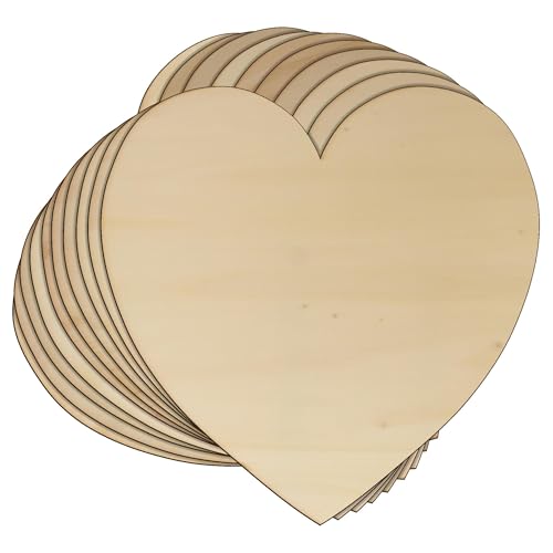 10 x Holzherzen in Herzform, 3 mm geschichtet (12 x 12 cm, ohne Loch) von generic