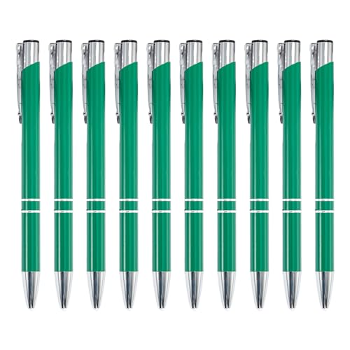 10 x Kugelschreiber, 1,0 mm, einziehbarer Kugelschreiber, Metall, Bürostift, glattes Schreiben, Schreibwaren, Schule, Büro von generic