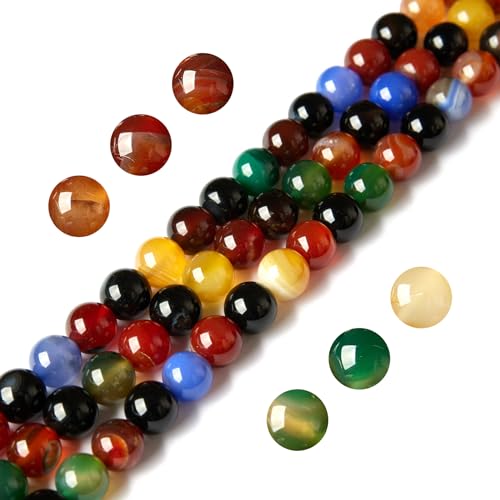 100 Stück 10 mm bunte Achatperlen, natürlicher Edelstein, rund, lose Perlen zur Schmuckherstellung 100 Stück 10 mm bunte Achatperlen, natürlicher Edelstein, rund, lose Perlen zur Schmuckherstellung von generic
