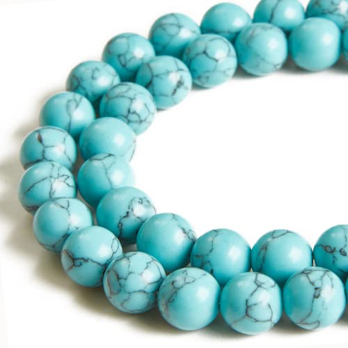 100 Stück 6 mm blaue Türkisperlen, natürliche Edelsteinperlen, runde lose Perlen zum Basteln und zur Schmuckherstellung 100 Stück 6 mm blaue Türkisperlen, natürliche Edelsteinperlen, runde lose Perlen zum Basteln und zur Schmuckherstellung von generic