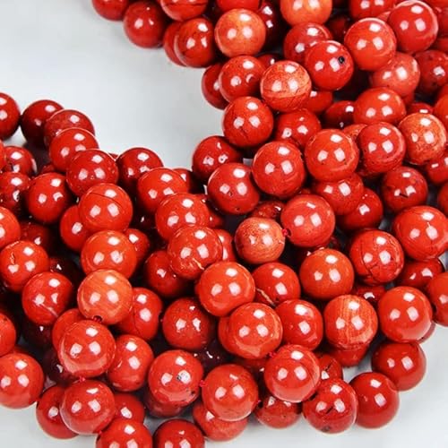 108 Stück rote Jaspisperlen zur Schmuckherstellung, 8 mm, Edelsteine, lose Perlen zur Armbandherstellung von generic