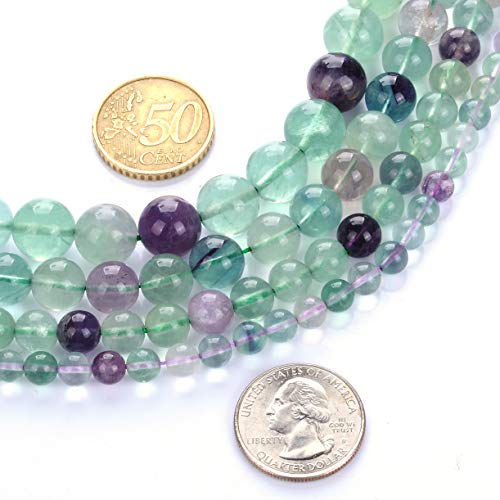 12 mm natürlicher Fluorit-Edelstein, runde lose Perlen, Kristallstein, Armband, Halskette, Zubehör, Basteln für Schmuckherstellung, DIY, 1 Strang, 38,1 cm von generic