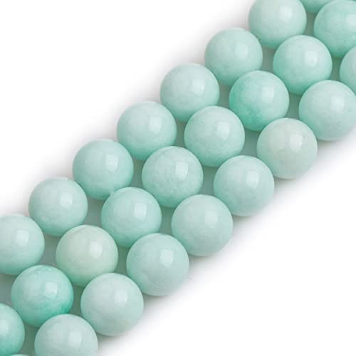 14 mm himmelblaue Jade-Perlen, rund, Naturstein, zur Schmuckherstellung, Strang 15 Zoll, Perlen, Halbedelstein, DIY, handgefertigtes Bastelzubehör (919, lz) von generic