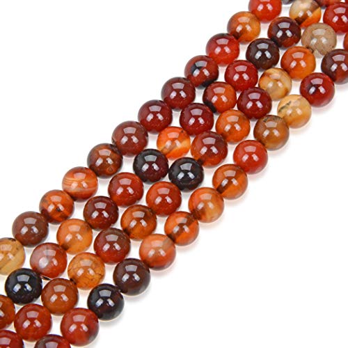 2 Stränge AAA Naturbrauner und orangefarbener Achat Heilstein Runde lose Perlen 10mm Edelstein Abstandshalter (insgesamt 68-72 Stück) für die Schmuckherstellung GC8-10 von generic