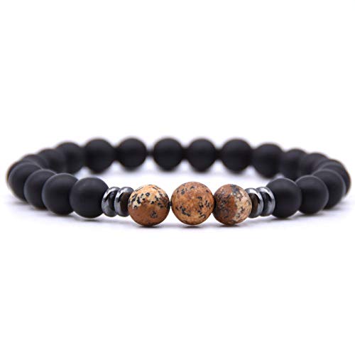 20 Stück 8 mm Mattschwarz Natur Rot Blau Grün Stein Achate Hämatit Perlen Armband für Frauen Männer Energie Yoga Schmuck 20 Stück 8 mm Mattschwarz Natur Rot Blau Grün Stein Achate Hämatit Perlen Armband für Frauen Männer Energie Yoga Schmuck von generic