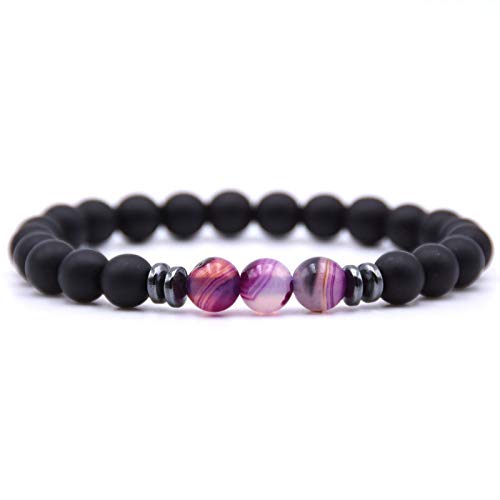 20 Stück 8 mm Mattschwarz Natur Rot Blau Grün Stein Achate Hämatit Perlen Armband für Frauen Männer Energie Yoga Schmuck 20 Stück 8 mm Mattschwarz Natur Rot Blau Grün Stein Achate Hämatit Perlen Armband für Frauen Männer Energie Yoga Schmuck von generic