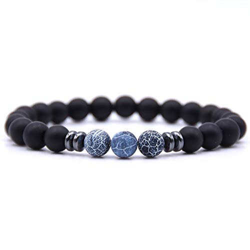 20 Stück 8 mm Mattschwarz Natur Rot Blau Grün Stein Achate Hämatit Perlen Armband für Frauen Männer Energie Yoga Schmuck 20 Stück 8 mm Mattschwarz Natur Rot Blau Grün Stein Achate Hämatit Perlen Armband für Frauen Männer Energie Yoga Schmuck von generic