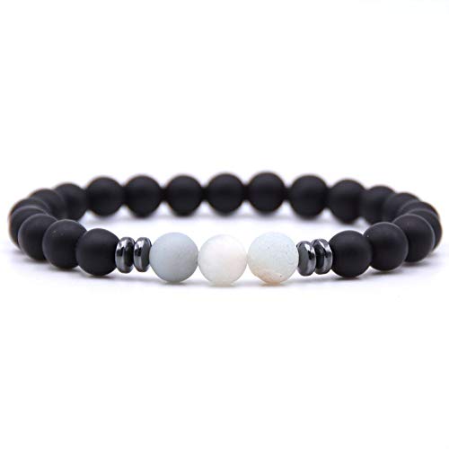 20 Stück 8 mm Mattschwarz Natur Rot Blau Grün Stein Achate Hämatit Perlen Armband für Frauen Männer Energie Yoga Schmuck 20 Stück 8 mm Mattschwarz Natur Rot Blau Grün Stein Achate Hämatit Perlen Armband für Frauen Männer Energie Yoga Schmuck von generic