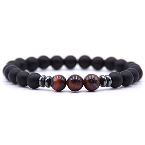 20 Stück 8 mm Mattschwarz Natur Rot Blau Grün Stein Achate Hämatit Perlen Armband für Frauen Männer Energie Yoga Schmuck 20 Stück 8 mm Mattschwarz Natur Rot Blau Grün Stein Achate Hämatit Perlen Armband für Frauen Männer Energie Yoga Schmuck von generic