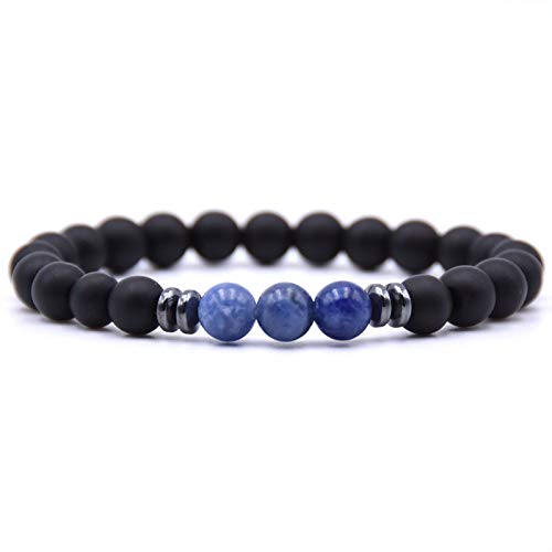 20 Stück 8 mm Mattschwarz Natur Rot Blau Grün Stein Achate Hämatit Perlen Armband für Frauen Männer Energie Yoga Schmuck 20 Stück 8 mm Mattschwarz Natur Rot Blau Grün Stein Achate Hämatit Perlen Armband für Frauen Männer Energie Yoga Schmuck von generic