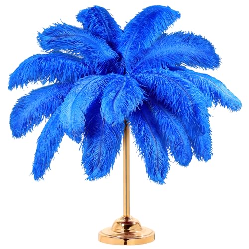 30 Stück 35,6–40,6 cm große natürliche Straußenfedern, lose für Tafelaufsätze für Hochzeitsfeiern, Heimdekoration, Blumenarrangements (blau) von generic