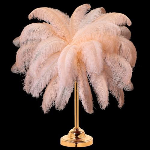 30 Stück große natürliche Straußenfedern, 40,6–45,7 cm, für Tafelaufsätze für Hochzeiten, Partys, Heimdekoration, Blumenarrangements (Champagner) von generic