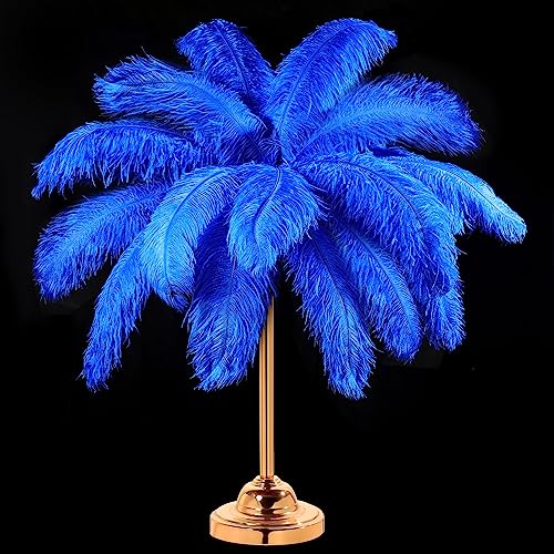 30 Stück große natürliche Straußenfedern, 40,6–45,7 cm, für Tafelaufsätze für Hochzeiten, Partys, Heimdekoration, Blumenarrangements (blau) von generic