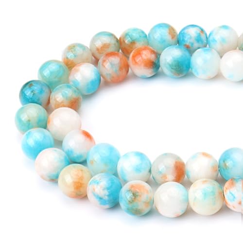 35 Stück 10 mm natürliche blaue bunte Jadeperlen, Energieheilkristall, runde lose Steinperlen für die Schmuckherstellung, DIY-Armbänder und Halsketten 35 Stück 10 mm natürliche blaue bunte Jadeperlen, Energieheilkristall, runde lose Steinperlen für die Schmuckherstellung, DIY-Armbänder und Halsketten von generic