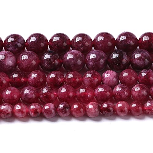 36 Stück 10 mm natürlicher Granat-Jade-Edelstein, runde lose Abstandsperlen zur Schmuckherstellung, heilende Energiesteinperlen, DIY-Armbänder, Halsketten, 38,1 cm (10 mm, Granat-Jade) (1201, lz) von generic