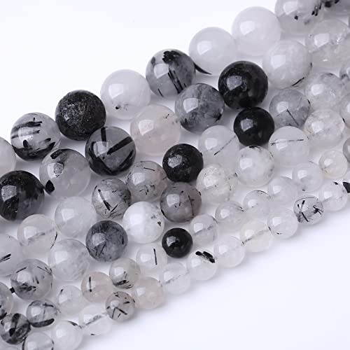 36 Stück 10mm Natürliche Schwarze Rutilquarz Perlen, Heilungsperlen Energie Heilperlen für Schmuckherstellung Armband Halskette 48cm 36 Stück 10mm Natürliche Schwarze Rutilquarz Perlen, Heilungsperlen Energie Heilperlen für Schmuckherstellung Armband Halskette 48cm von generic