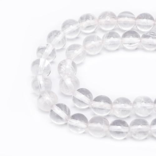 36 Stück natürliche, echte, runde, lose Steinperlen, Edelstein-Abstandshalter, 39,4 cm pro Strang, 10 mm (klare Quarzkristalle, 10 mm) von generic