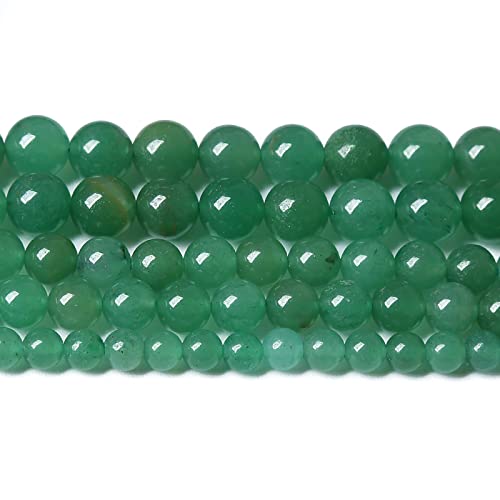 38 Stück 10 mm natürliche grüne Aventurin-Perlen, Halbedelsteine, runde, glatte Edelsteine, Perlen für die Schmuckherstellung, DIY-Halsketten und Armbänder von generic