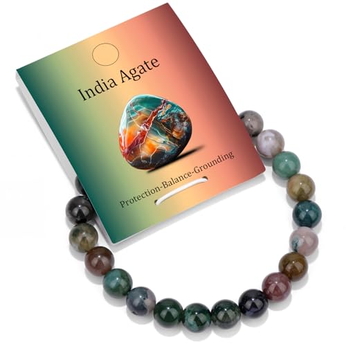 4 mm, 6 mm, 8 mm, Heilkristall-Armbänder für Frauen und Männer, Naturstein-Perlen-Stretch-Armband, Edelstein, Reiki, spiritueller Schmuck, Geschenke von generic