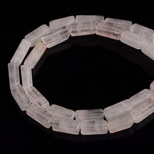 4 x 13 mm Naturstein, Rosenquarz, rechteckige Säulen, Röhre, Zylinder, Abstandshalter, lose Perlen, Edelstein für DIY-Armbänder, Halsketten, Schmuckherstellung, Strang, 38,1 cm (28–30 Stück) von generic