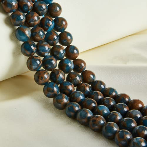 45 Stück 8 mm natürliche Lake Blue Cloisonné-Perlen, Edelstein zur Schmuckherstellung 45 Stück 8 mm natürliche Lake Blue Cloisonné-Perlen, Edelstein zur Schmuckherstellung von generic