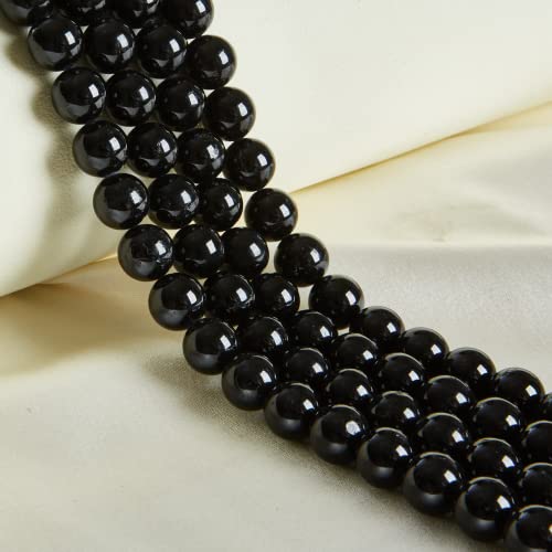 45 Stück 8 mm natürliche schwarze Turmalin-Perlen, Edelsteinperlen, runde lose Perlen zur Schmuckherstellung 45 Stück 8 mm natürliche schwarze Turmalin-Perlen, Edelsteinperlen, runde lose Perlen zur Schmuckherstellung von generic