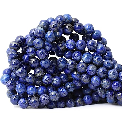 45 Stück 8 mm natürlicher Lapislazuli-Edelstein, runde lose Perlen für Schmuckherstellung, DIY-Fundstücke, 1 Strang, 38,1 cm von generic