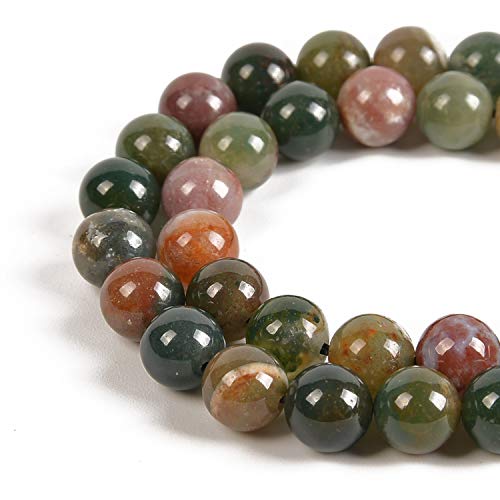 45 Stück 8 mm natürlicher indischer Achat-Edelstein, runde Abstandshalter, lose Steinperlen, 1 Strang (indischer Achat, 8 mm, 45 Perlen) von generic